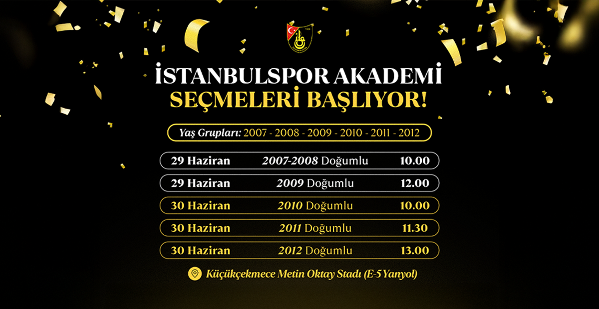 İstanbulspor Akademisi Oyuncu Seçme Kayıtları Başlıyor!